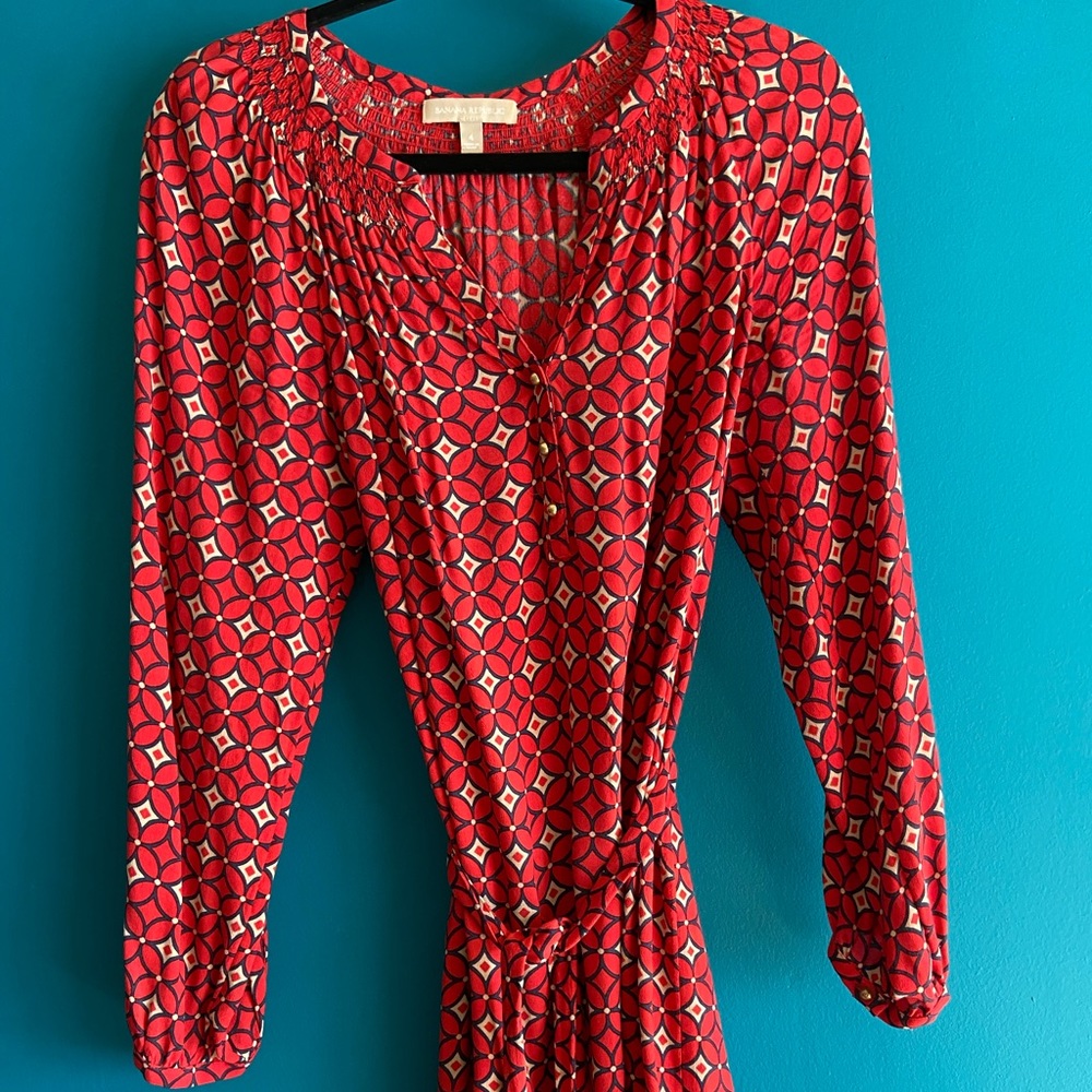 Banana Republic MCM mod print belted silk dress